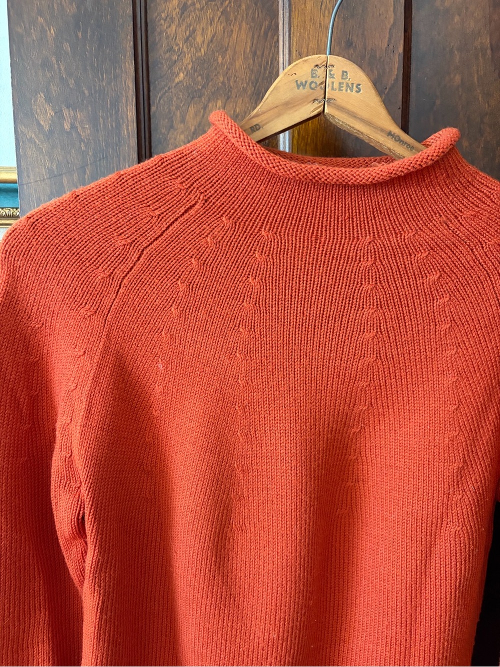 100% Wool Rollneck Pumpkin Sweater - Picture 3 of 10